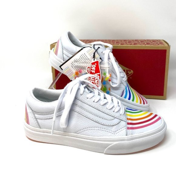 💖MEGA SALE💖VANS Old Skool Flour Shop Rainbow White  Men s 9 11.5 VN0A4U3B2N7 - Picture 8 of 9